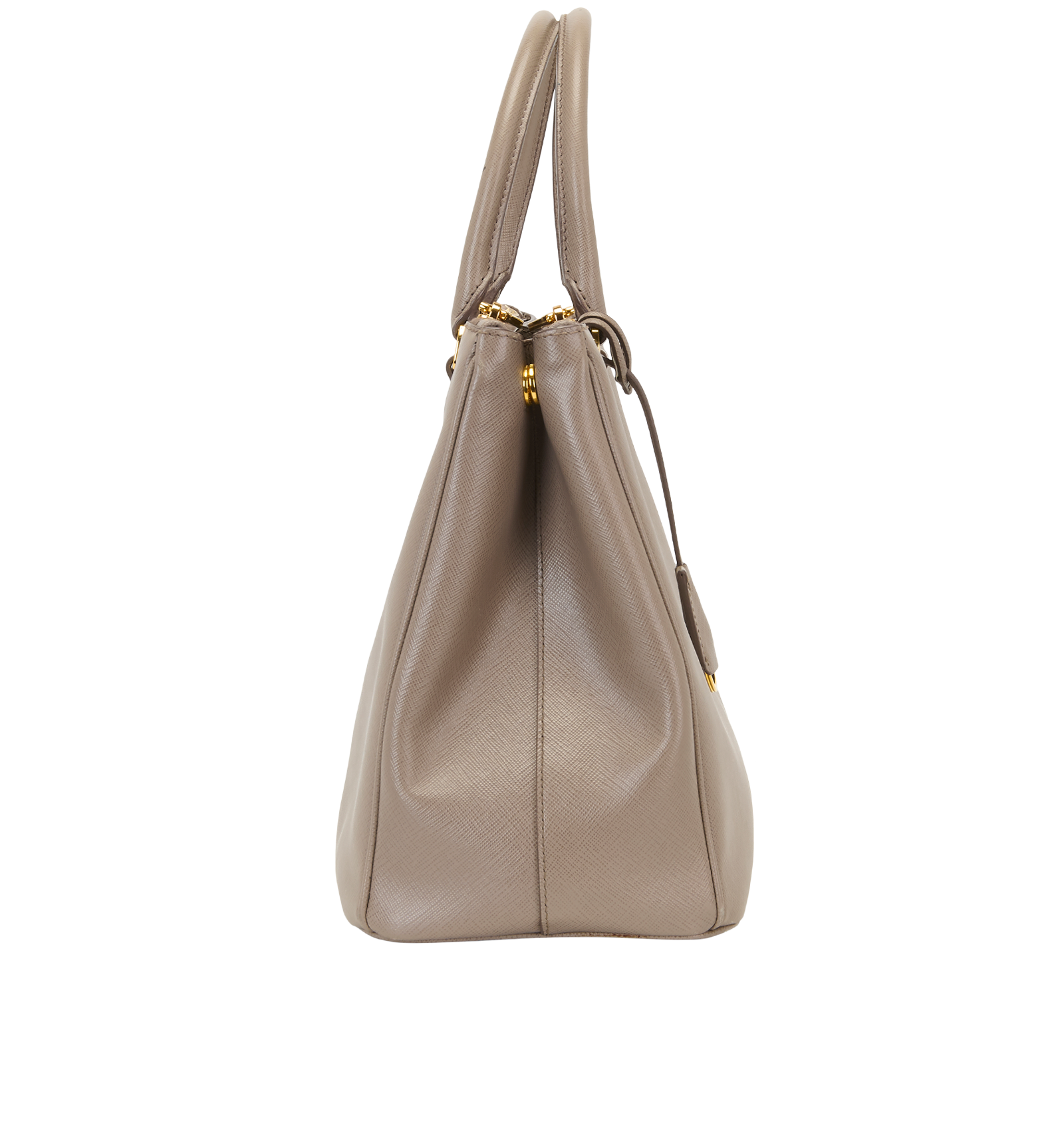 Galleria Double Zip, &pound;750, Handbags, Taupe, Leather, Side view